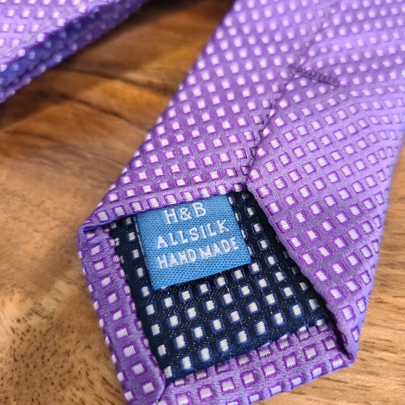 Haines & Bonner Purple Dot Silk Tie -NWT - Picture 5 of 6